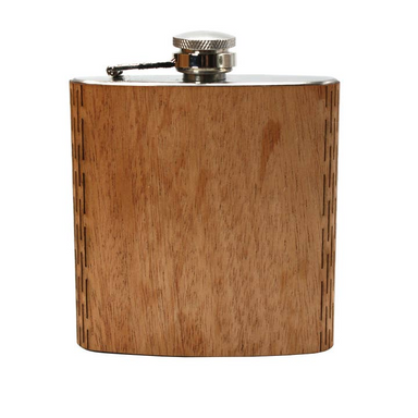 High Quality 6 oz. Wooden Hip Flask-Mahogany