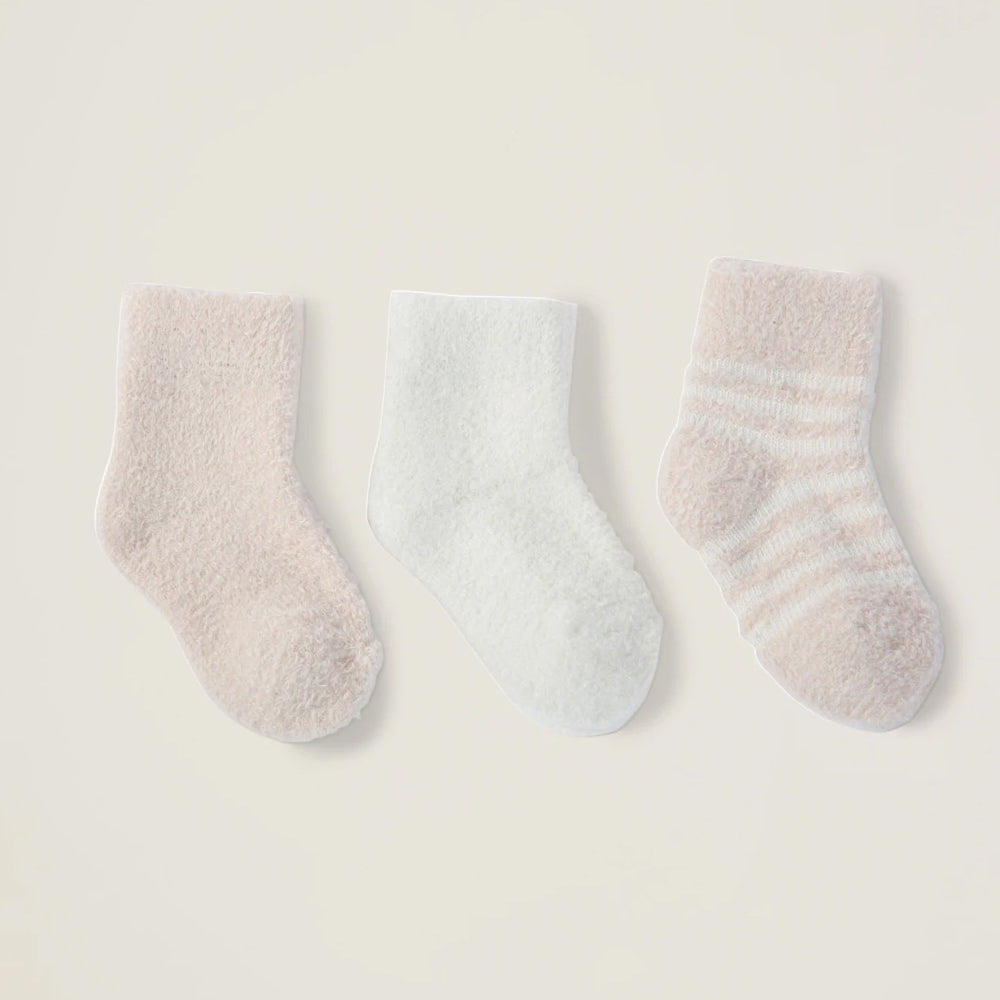 Barefoot Dreams Cozychic Pink Pearl 3 pair Infant Socks