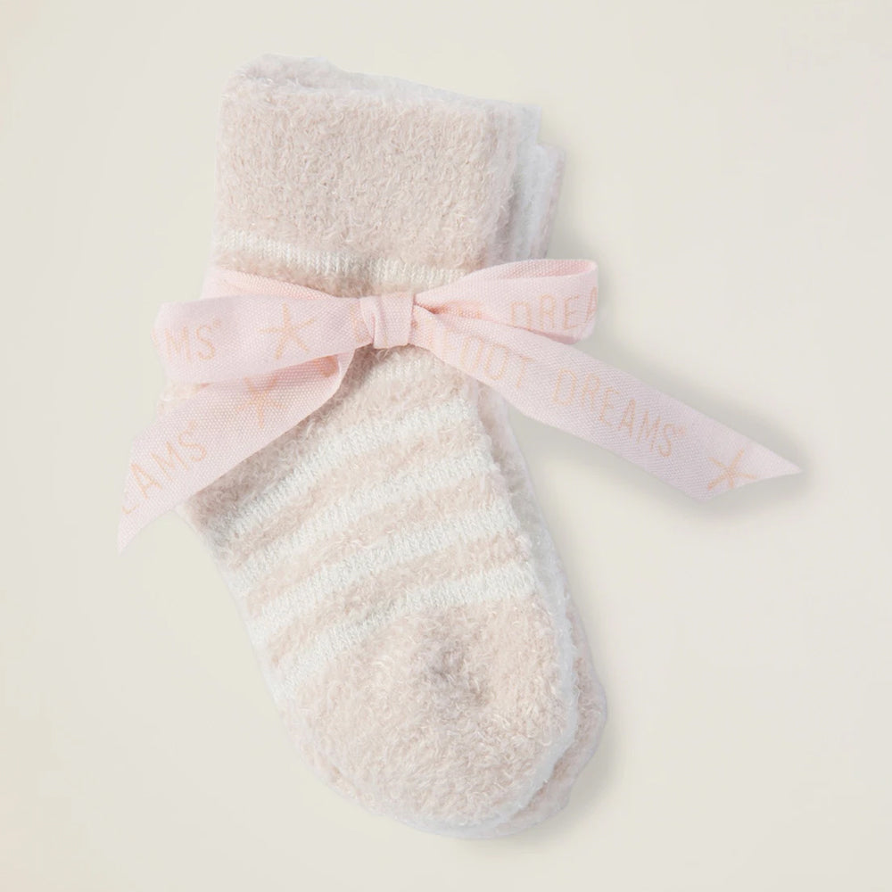 Barefoot Dreams Cozychic Pink Pearl 3 pair Infant Socks