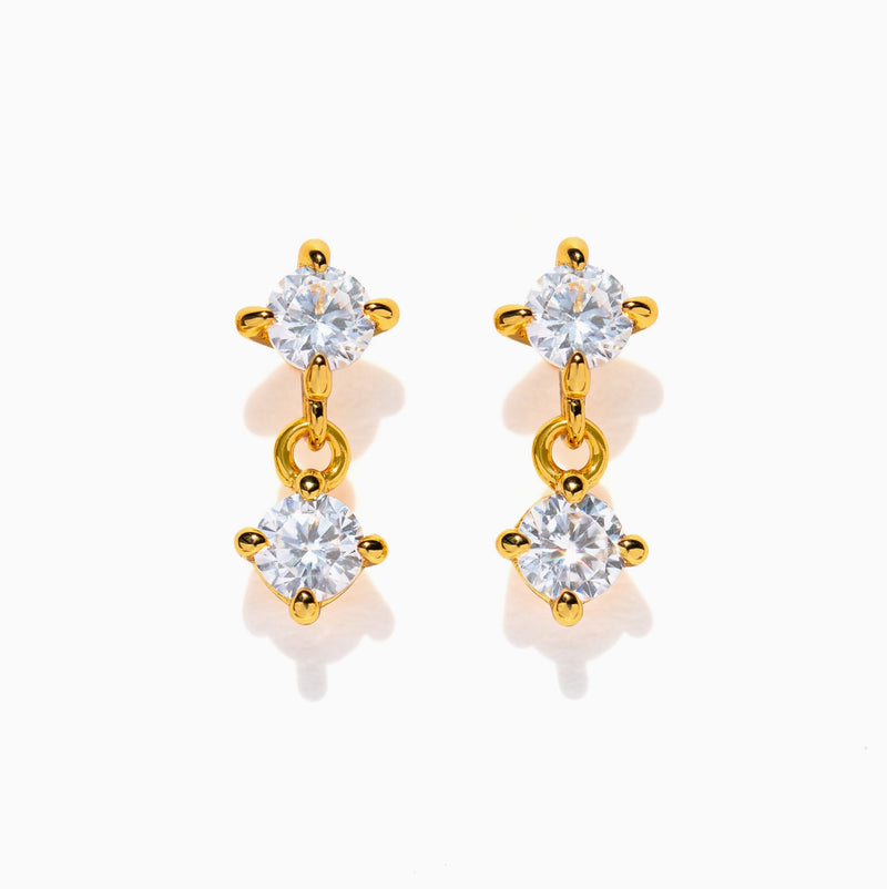 Crystal Dreams Earrings - Gold