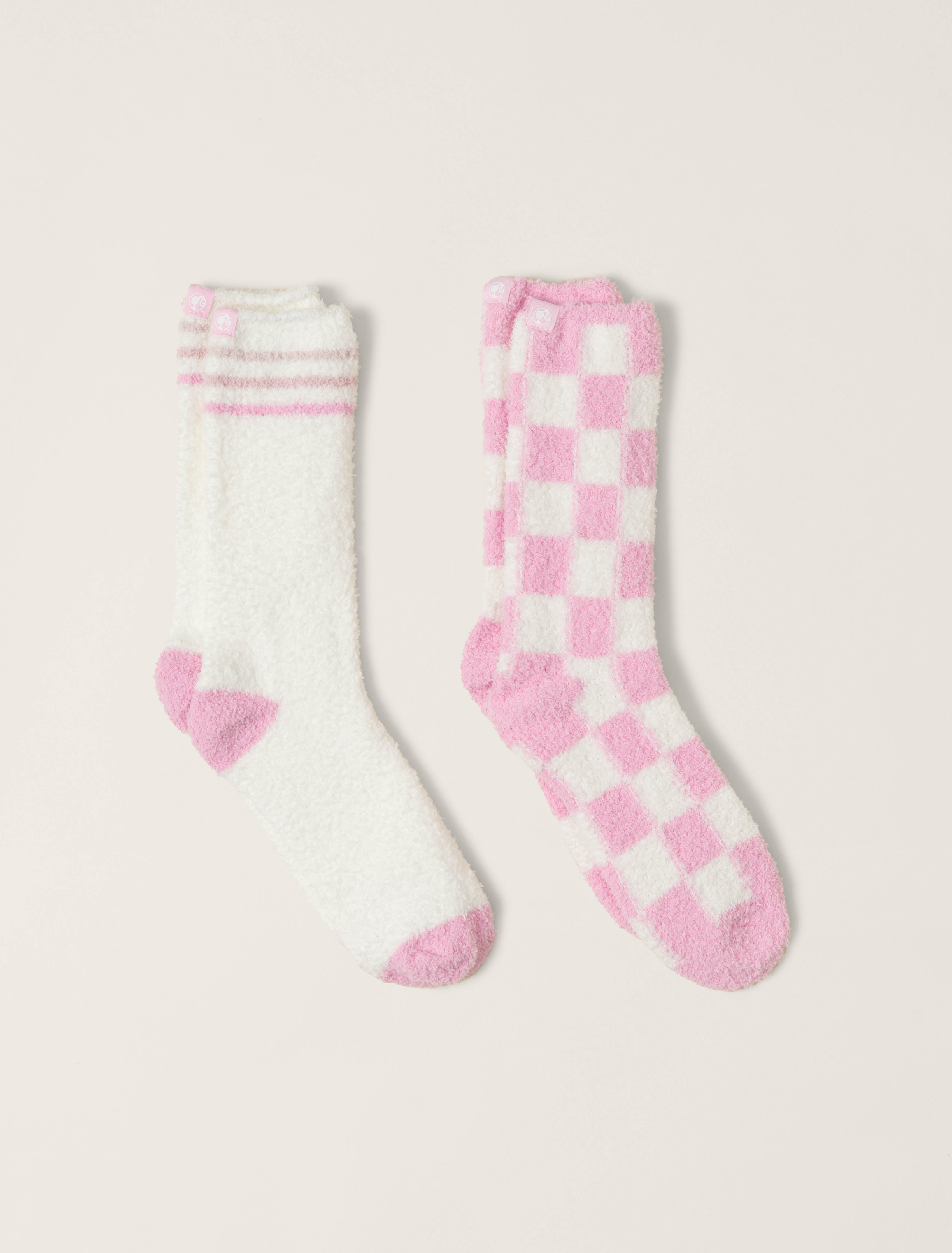 Barefoot Dreams Cozychic 2 Pair Barbie Sock Barbie Pink Multi