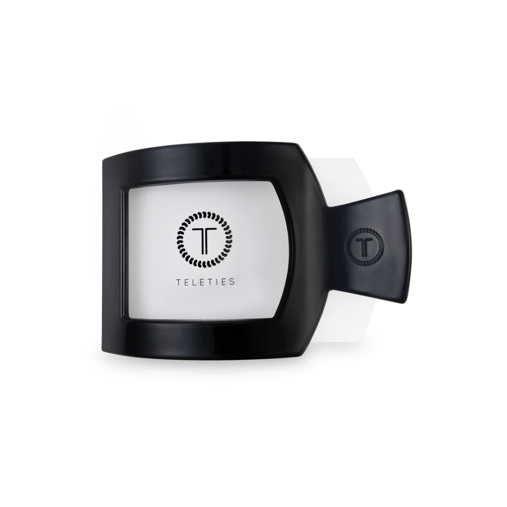 Teleties Square Flat Hair Clip Small - Jet Black 