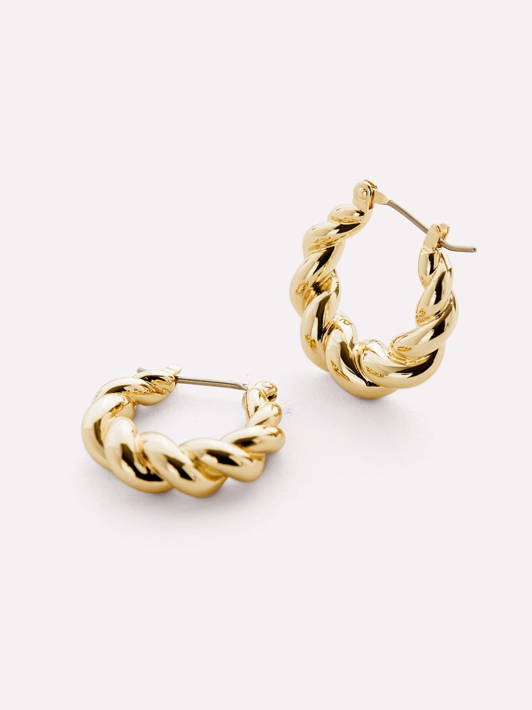 Paris Gold Twisted Hoop Earrings