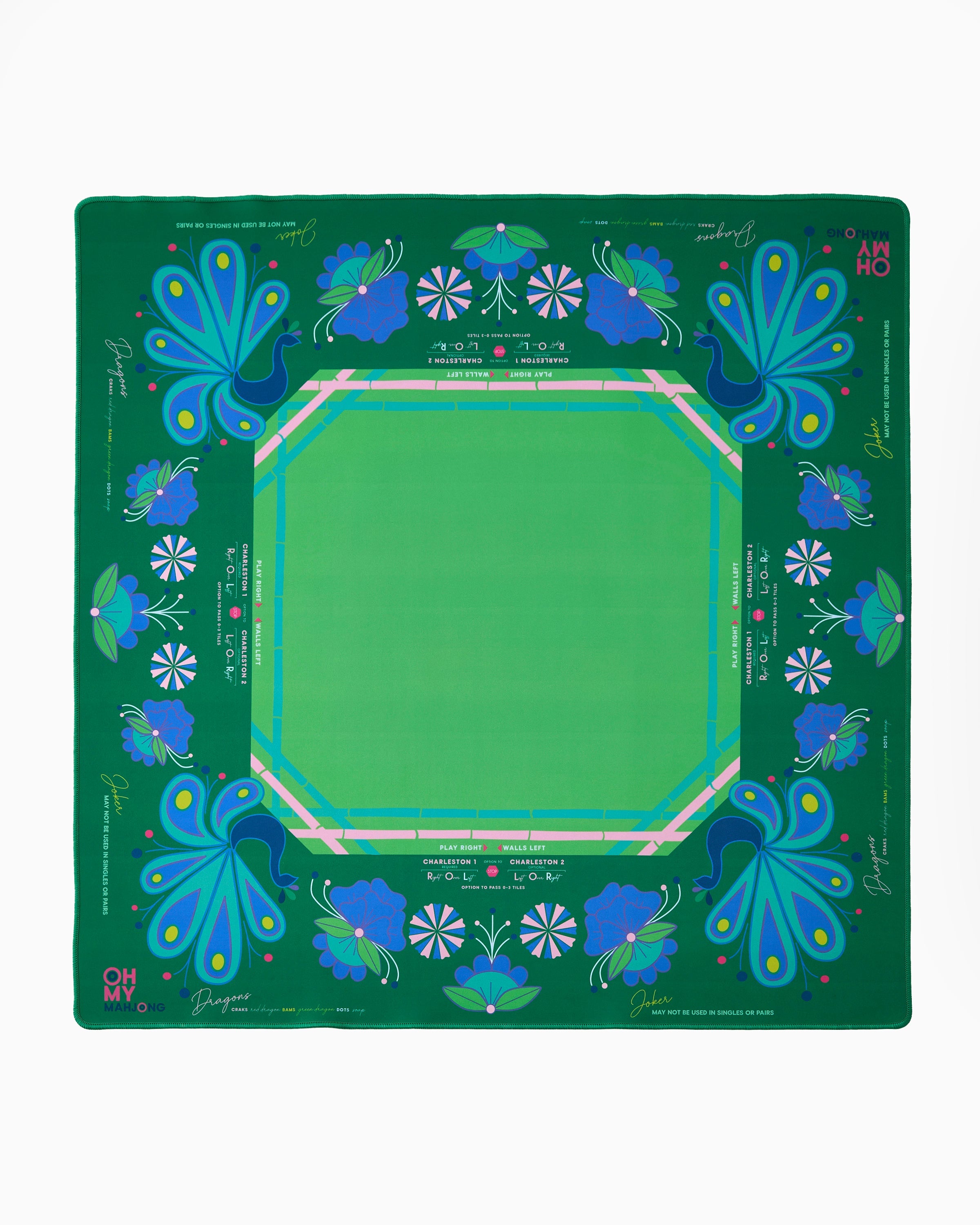 Oh My Mahjong Birdie Green Mahjong Mat