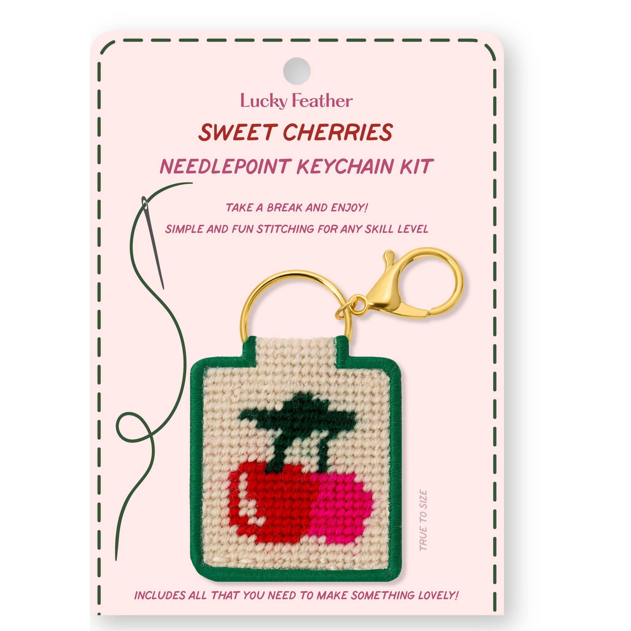 Cherries Needlepoint Keychain Kit