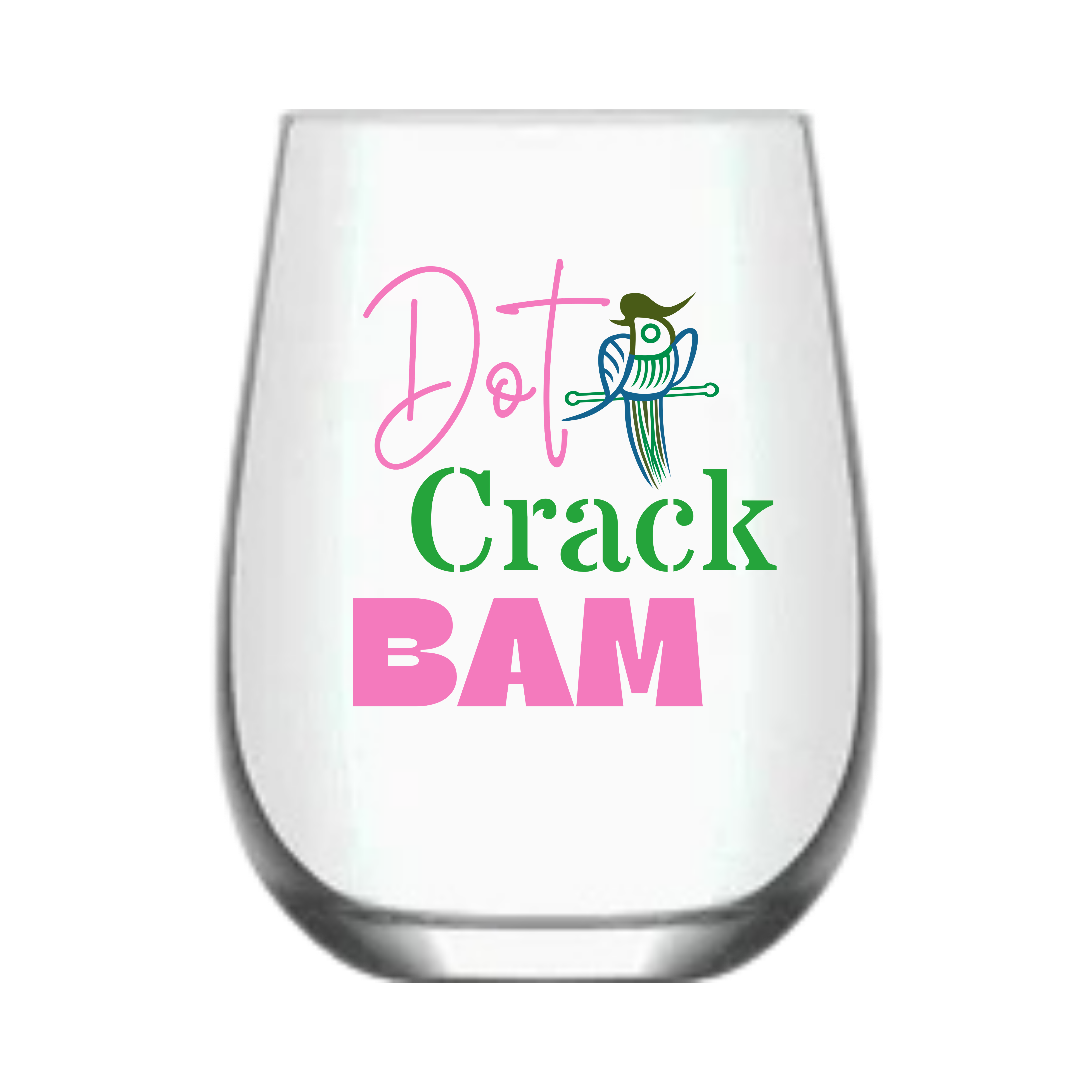 Dot Crack Bam Mahjong Stemless Glass