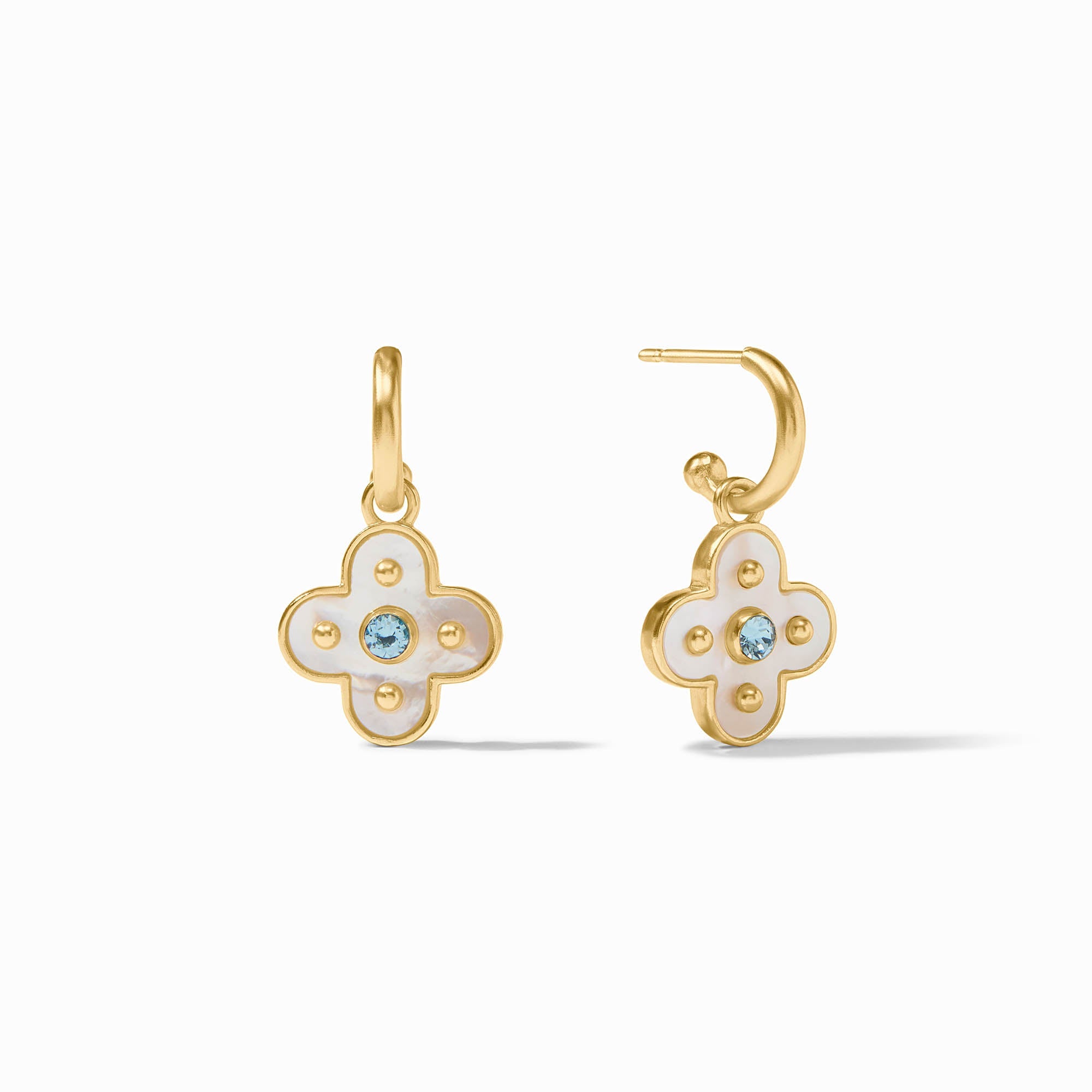 Colette Chalcedony Blue Hoop & Charm Earring
