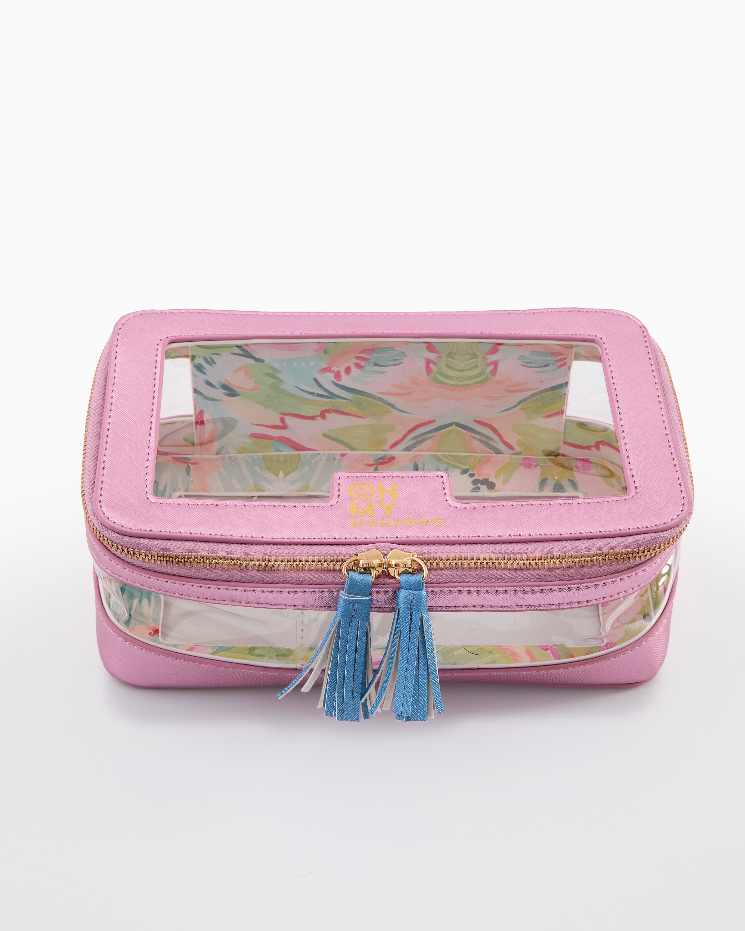 Oh My Mahjong Metallic Light Pink Tile Storage Bag