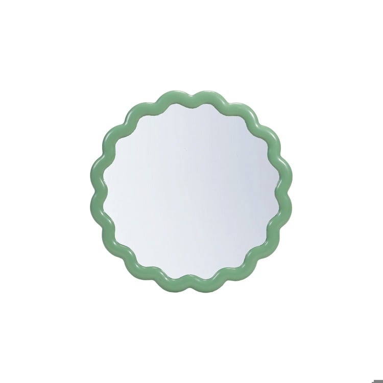 22" Round Scalloped Wall Mirror