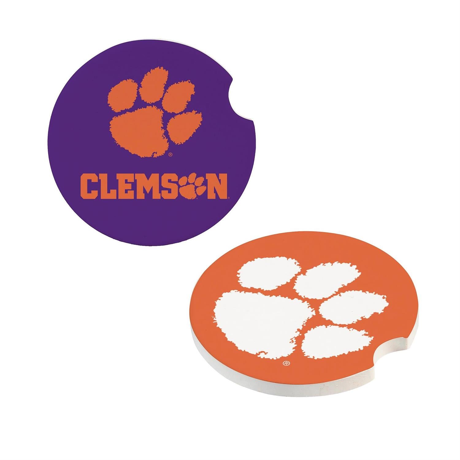 Clemson University Car Coaster Set 2pc