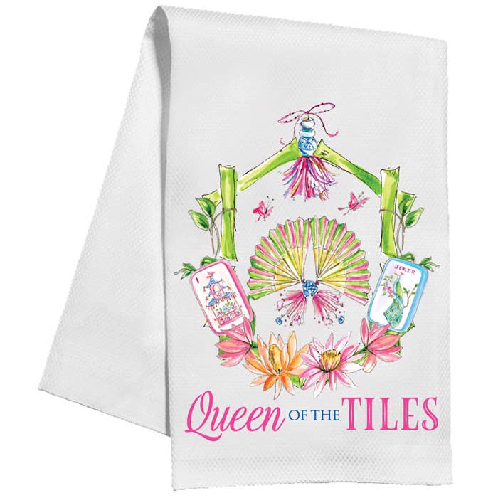 Queen of the Tiles Mahjong Kitchen Towel