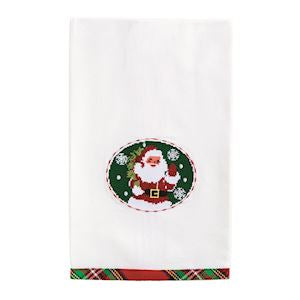 Santa Needlepoint Xmas Towel