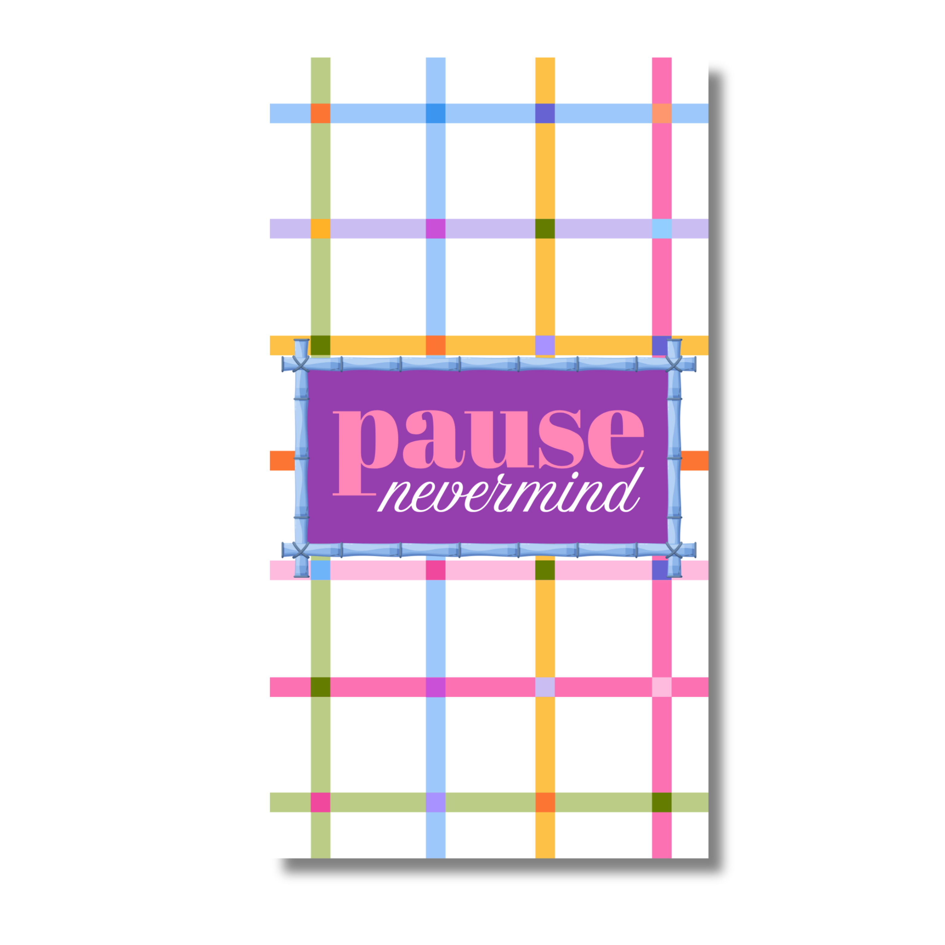 Pause Nevermind Plaid Mahjong Guest Napkins
