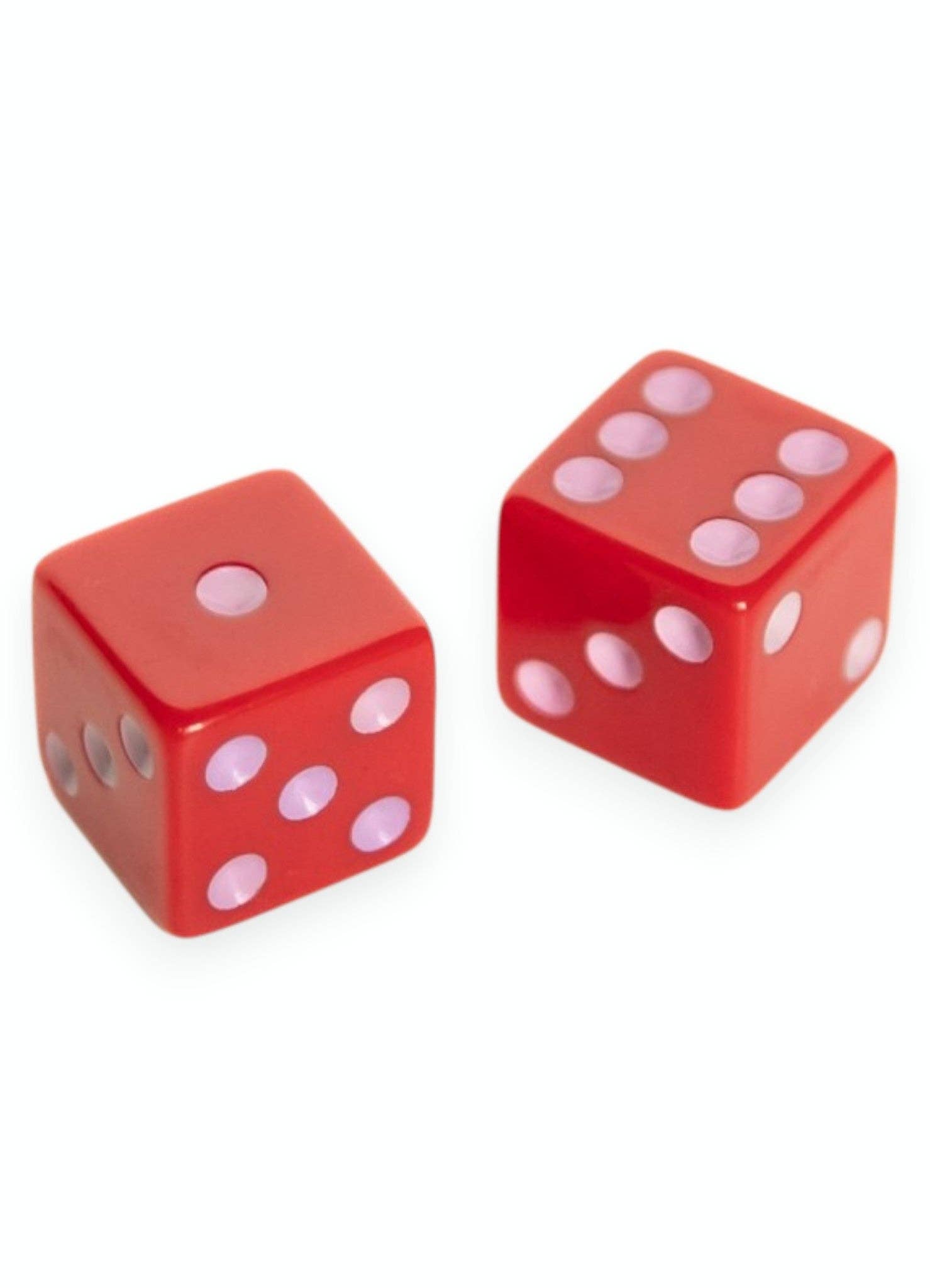 Dice Set of 2 - Red with Light Pink-Home-Peace Love Mahjong-Little Red Bird Gifts