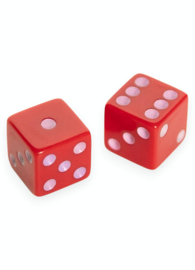 Dice Set of 2 - Red with Light Pink-Home-Peace Love Mahjong-Little Red Bird Gifts