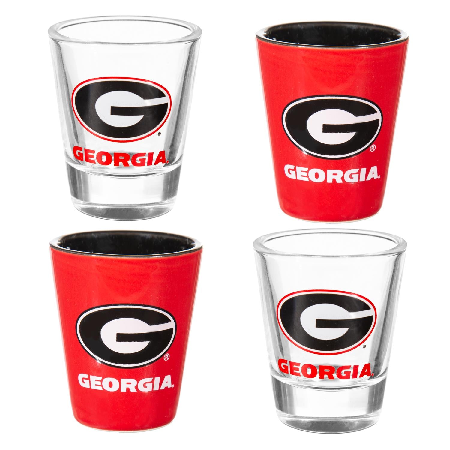 University of Georgia 4pc Ceramic and Glass Shot Set