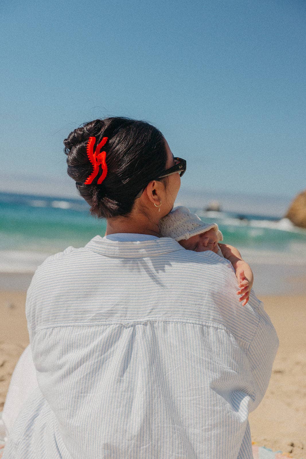 Electric Red Wavy Midi Hold Everything Claw