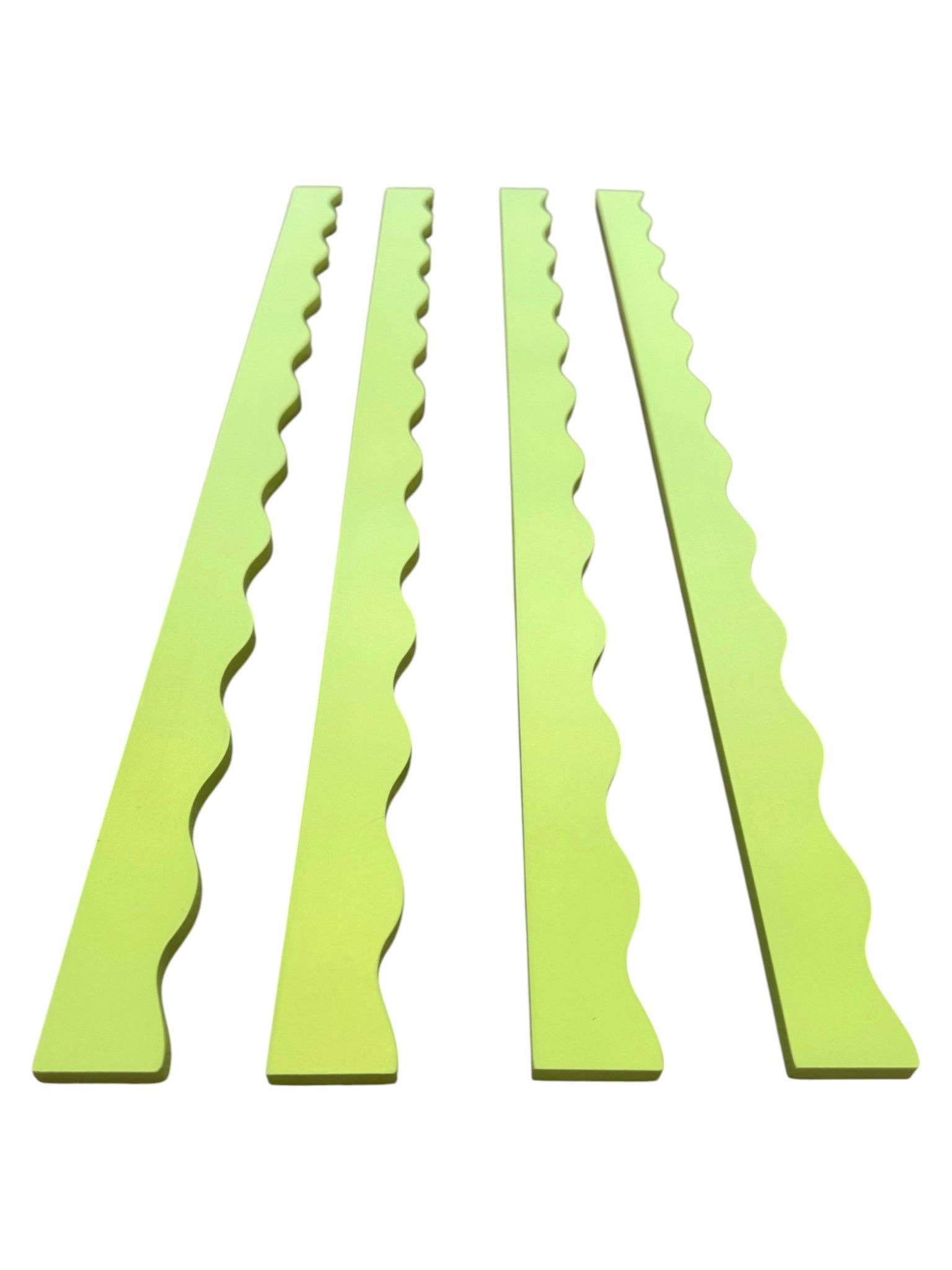 Chartreuse Wavy Mahjong Rack Pusher Set