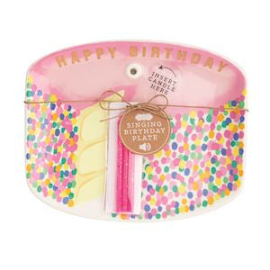 Pink Singing Candle Holder Plate