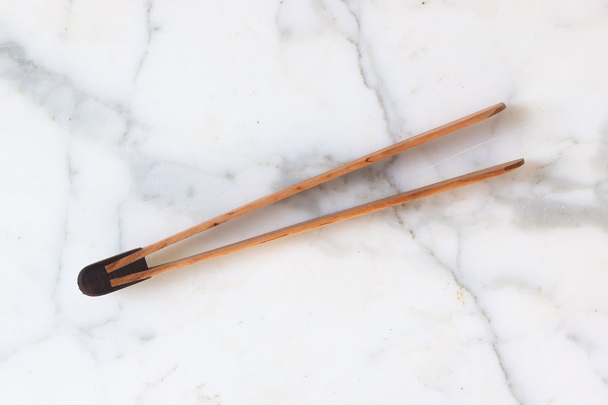 German Barbecue Tongs Walnut