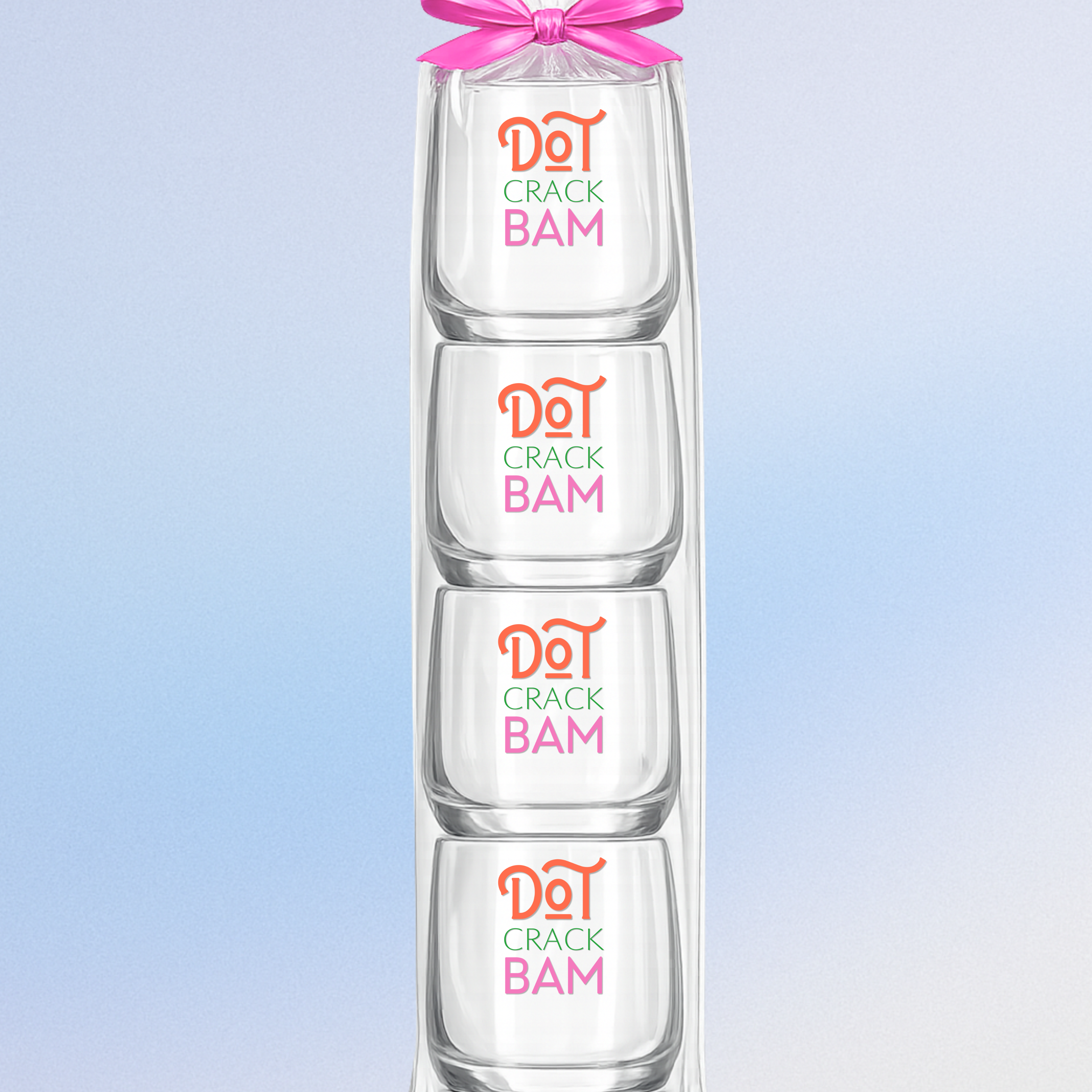 Dot Crack Bam Mahjong Stemless Set/4