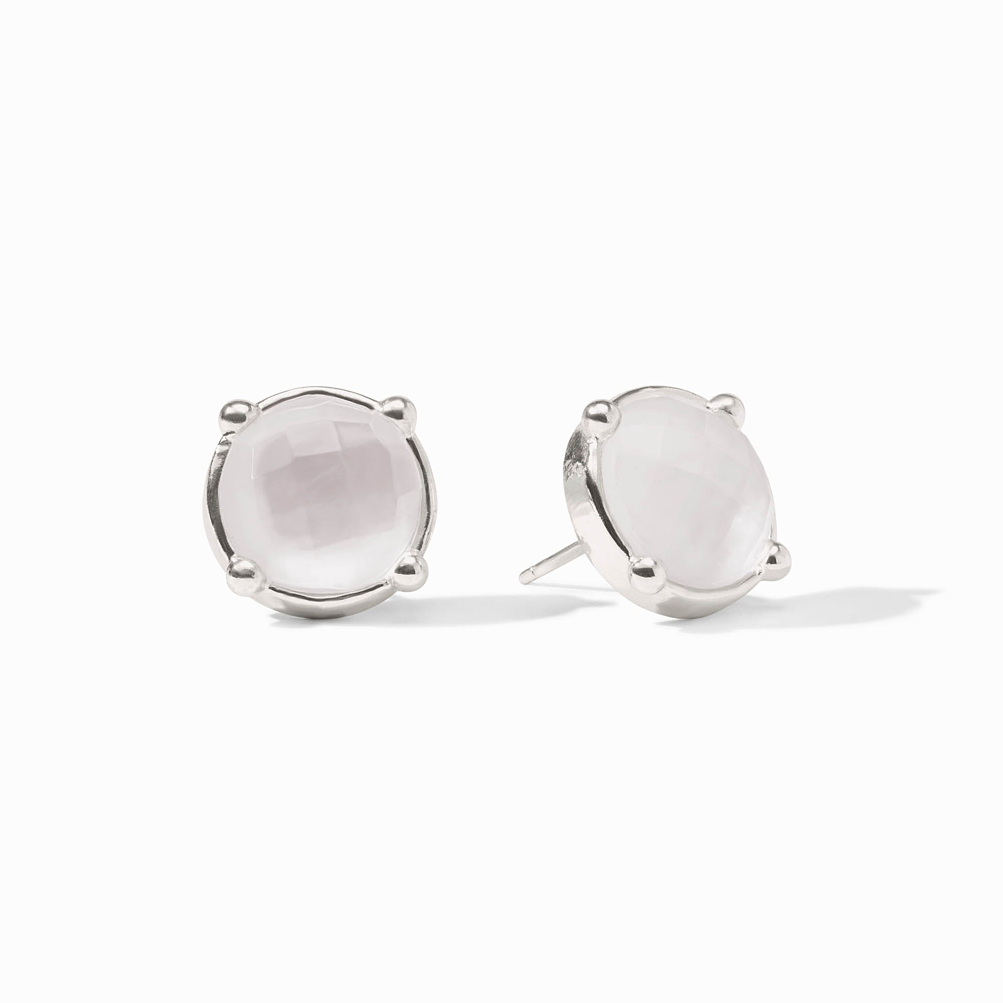 Silver Iridescent Clear Crystal Honey Stud