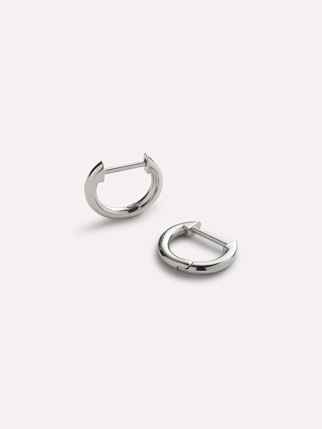 Mini Silver Huggie Hoop Earrings
