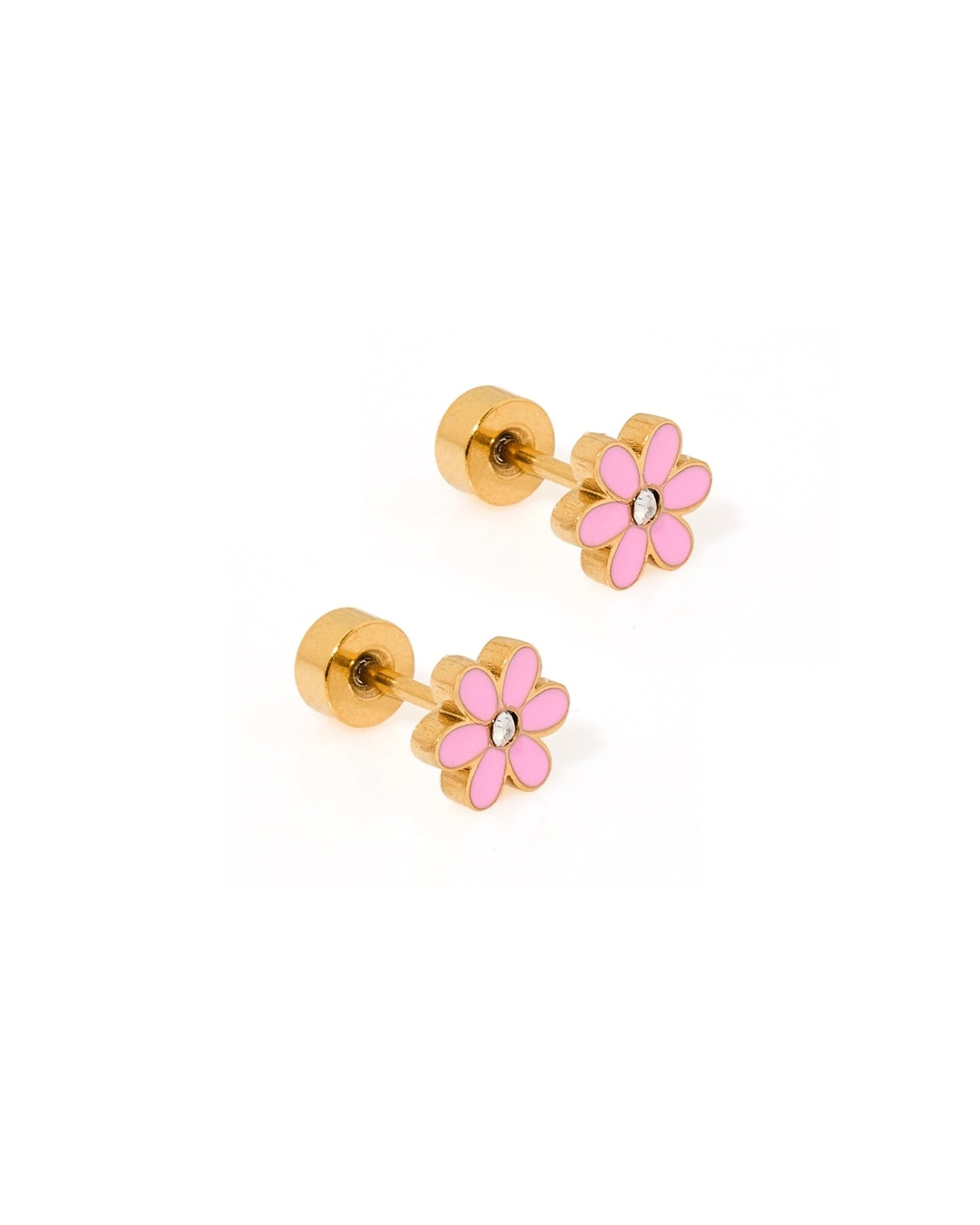 Alli Pink Screwback Stud Earrings