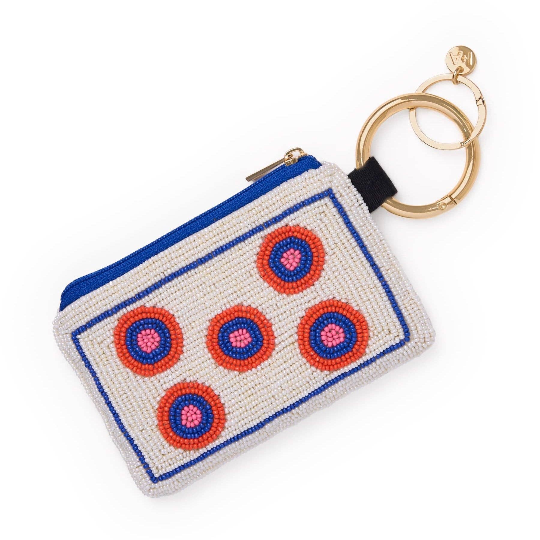 Mary Mahjong Beaded Coin Purse Ivory