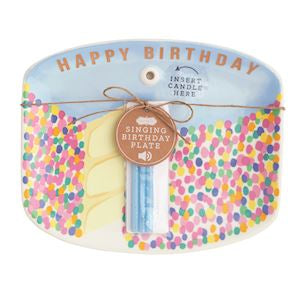 Blue Singing Candle Holder Plate