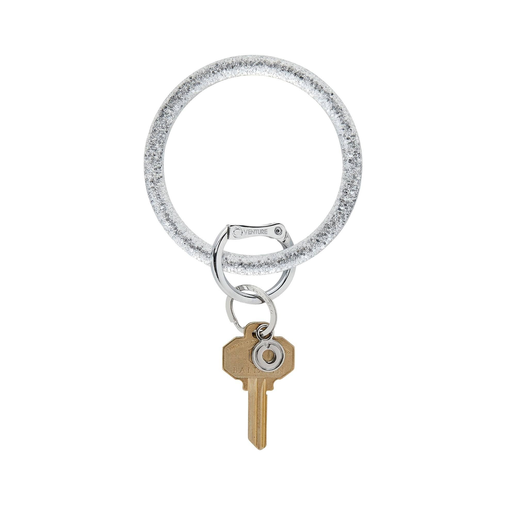 Disco Ball Sparkle Resin Big O Key Ring