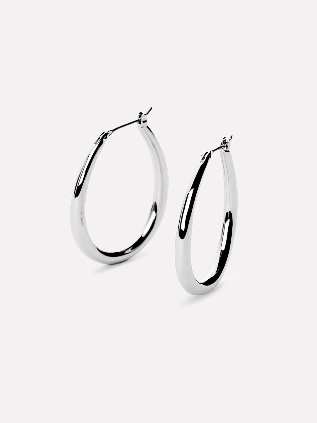 Cuidado Silver Hoop Earrings