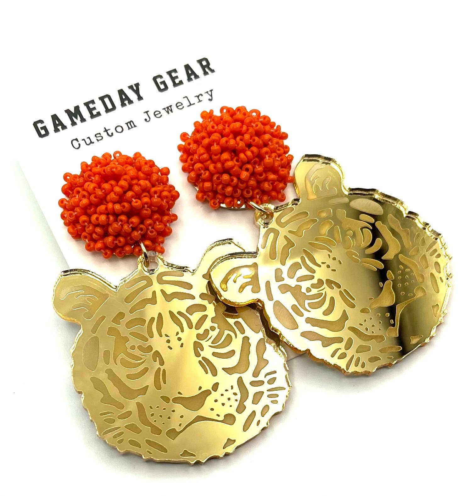 Gold Tiger Earrings