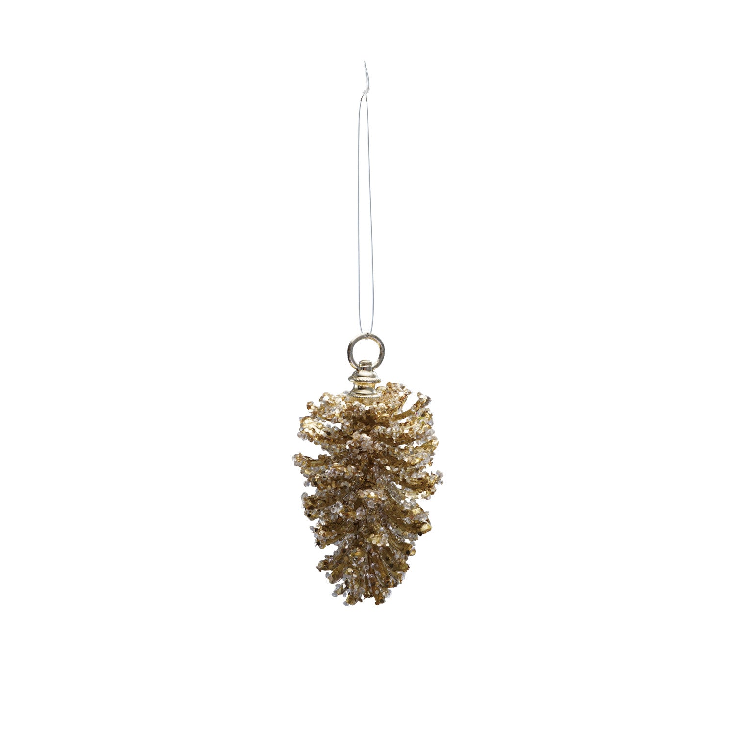 Gold Glitter Pinecone Ornament