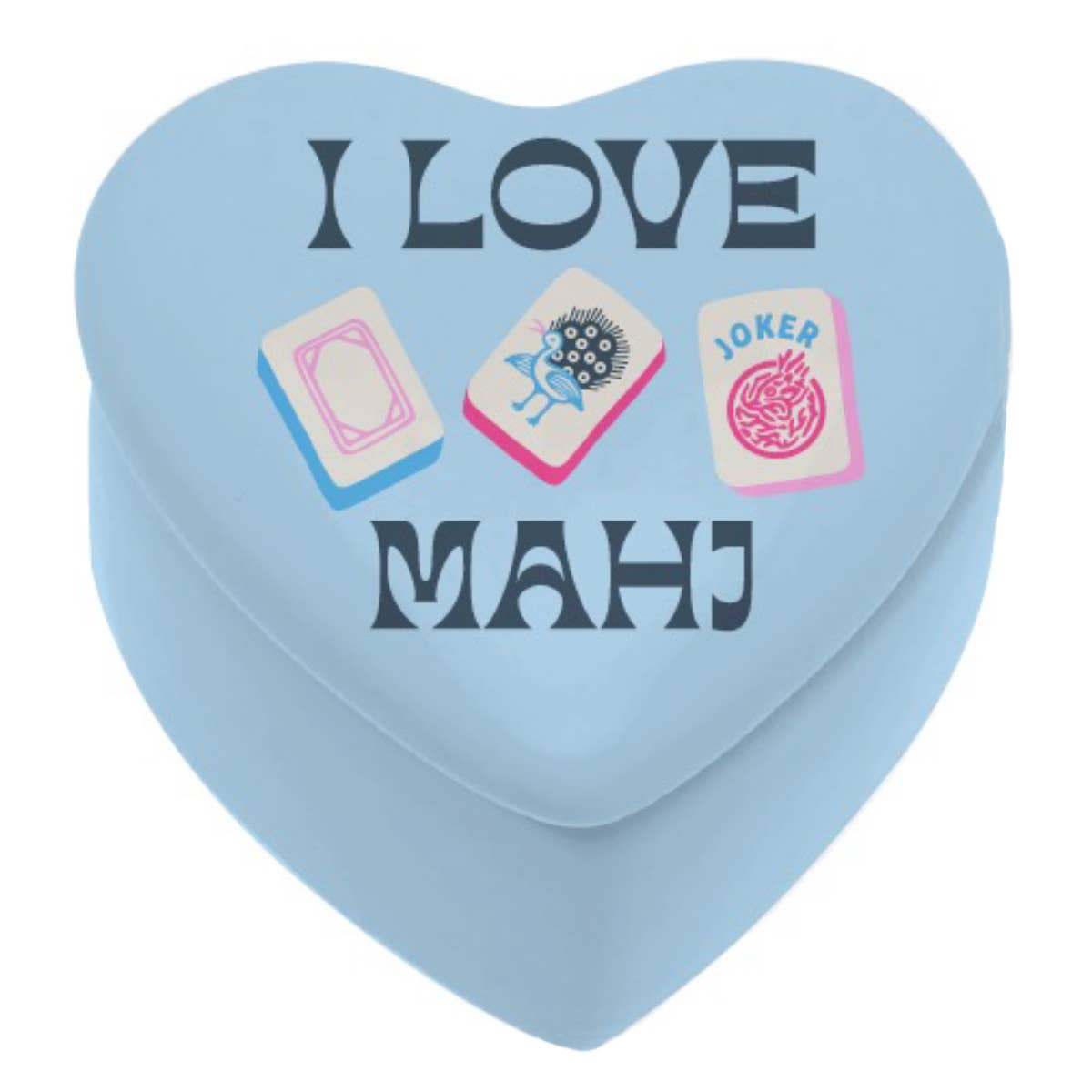 I Love Mahj Mahjong Ceramic Trinket Box