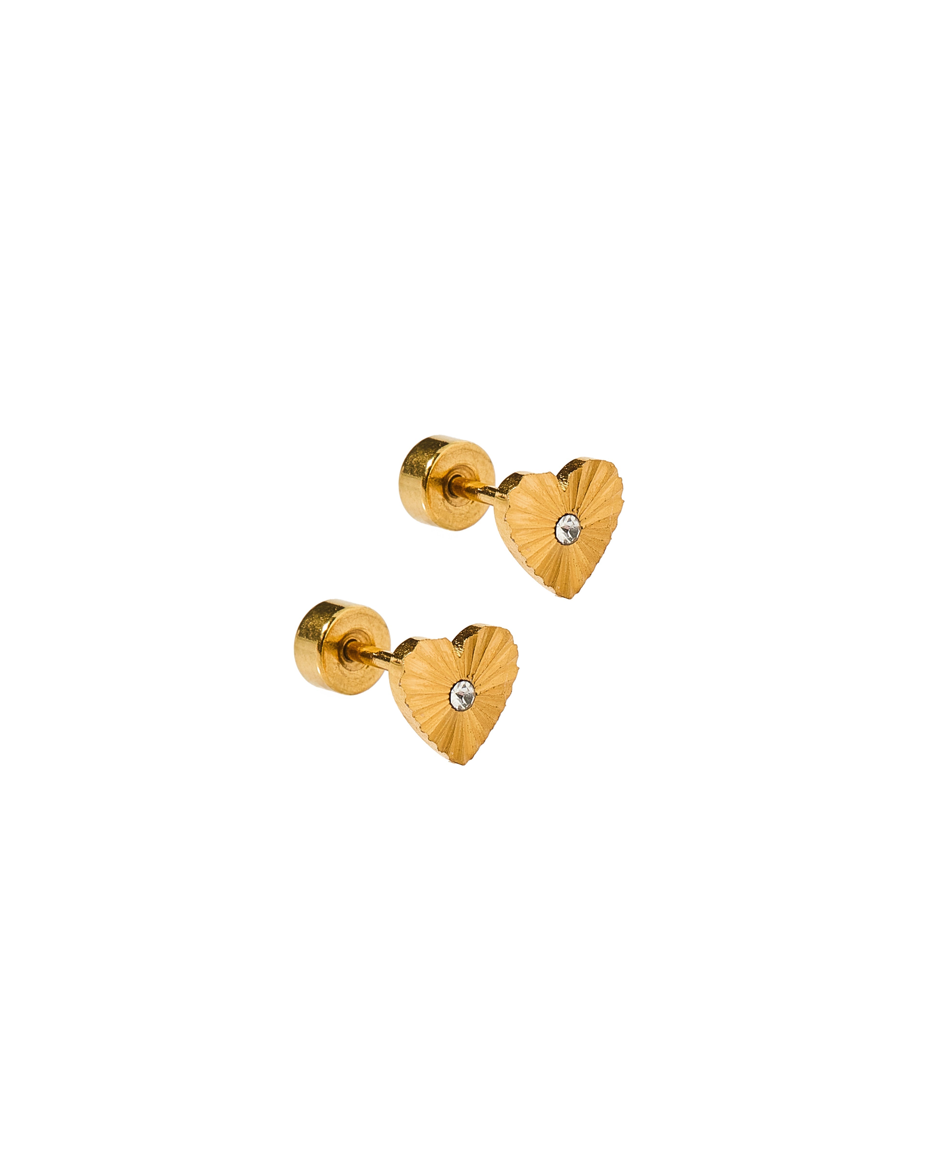 Andrea Heart Screwback Stud Earrings