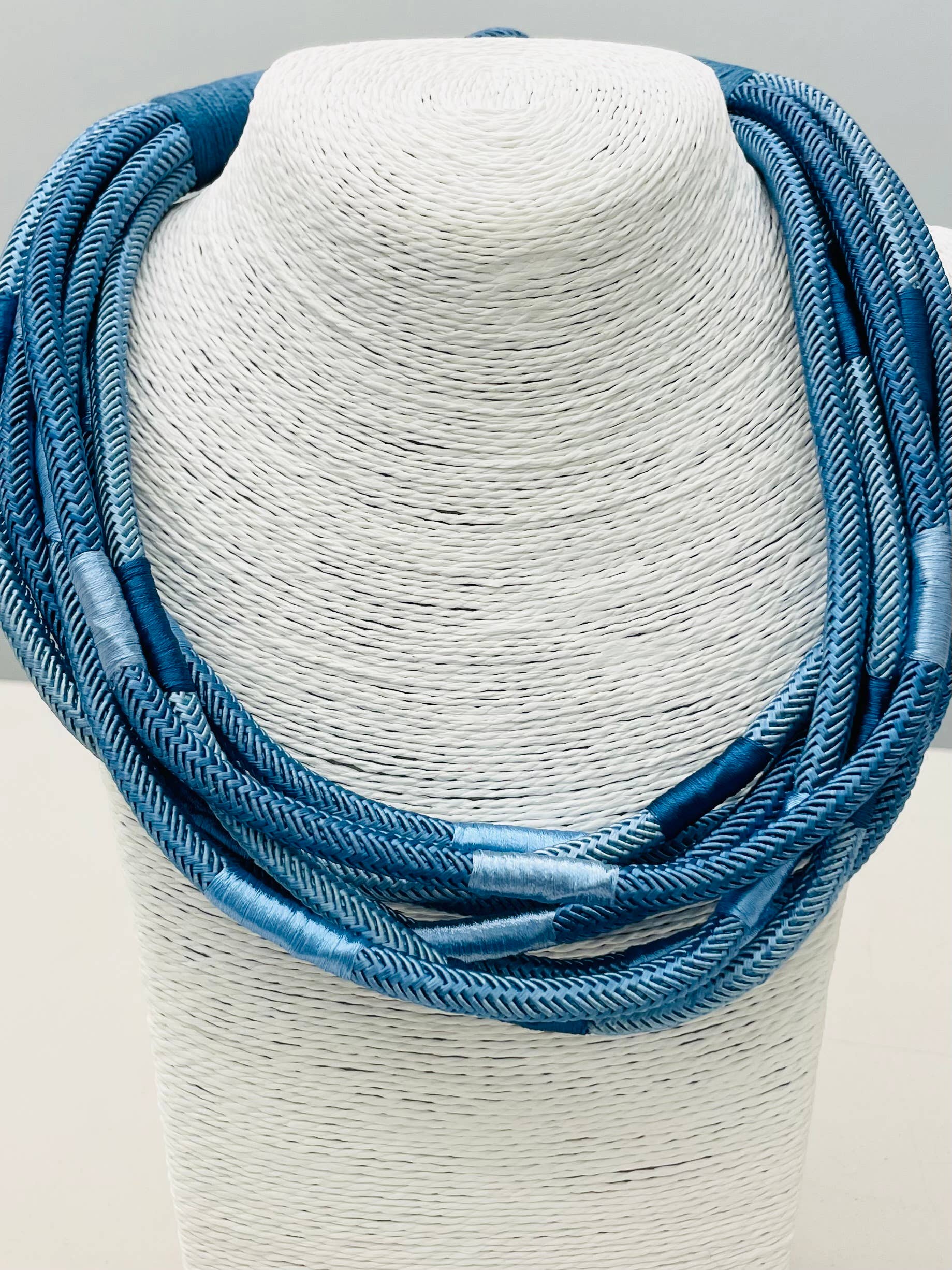 Cobalt/Navy Slub 8 Strand Necklace