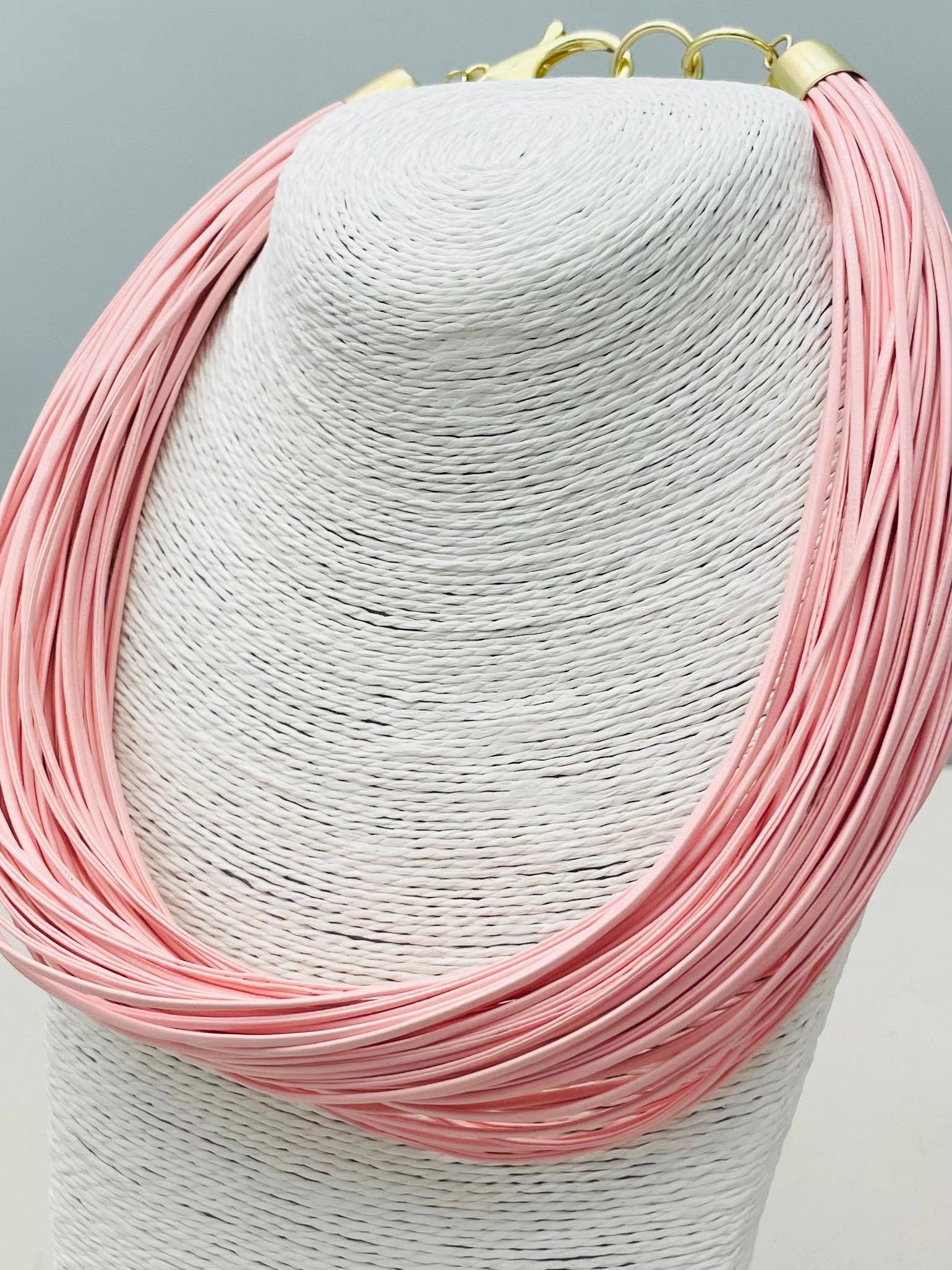 Blush Leatherette Strand Necklace