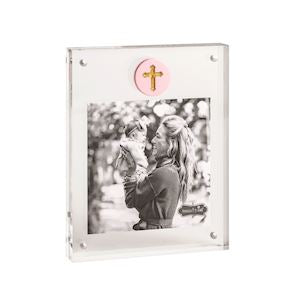 Pink Cross Medallion Acrylic Frame