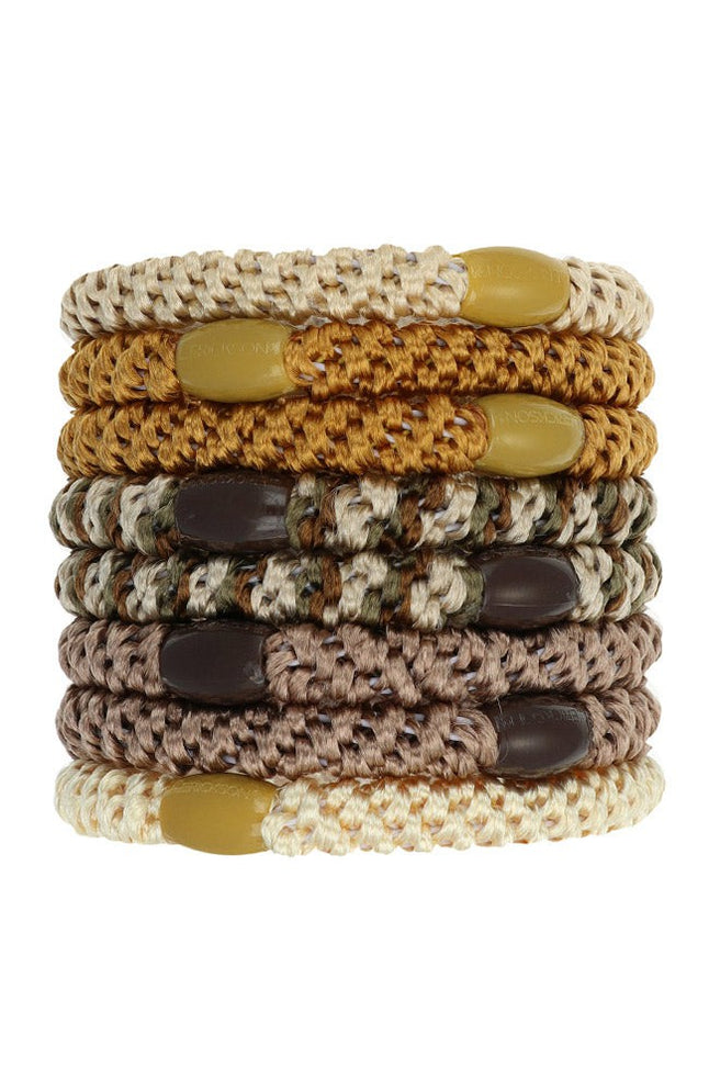 Oatmeal Grab & Go Ponytail Holders Set/8