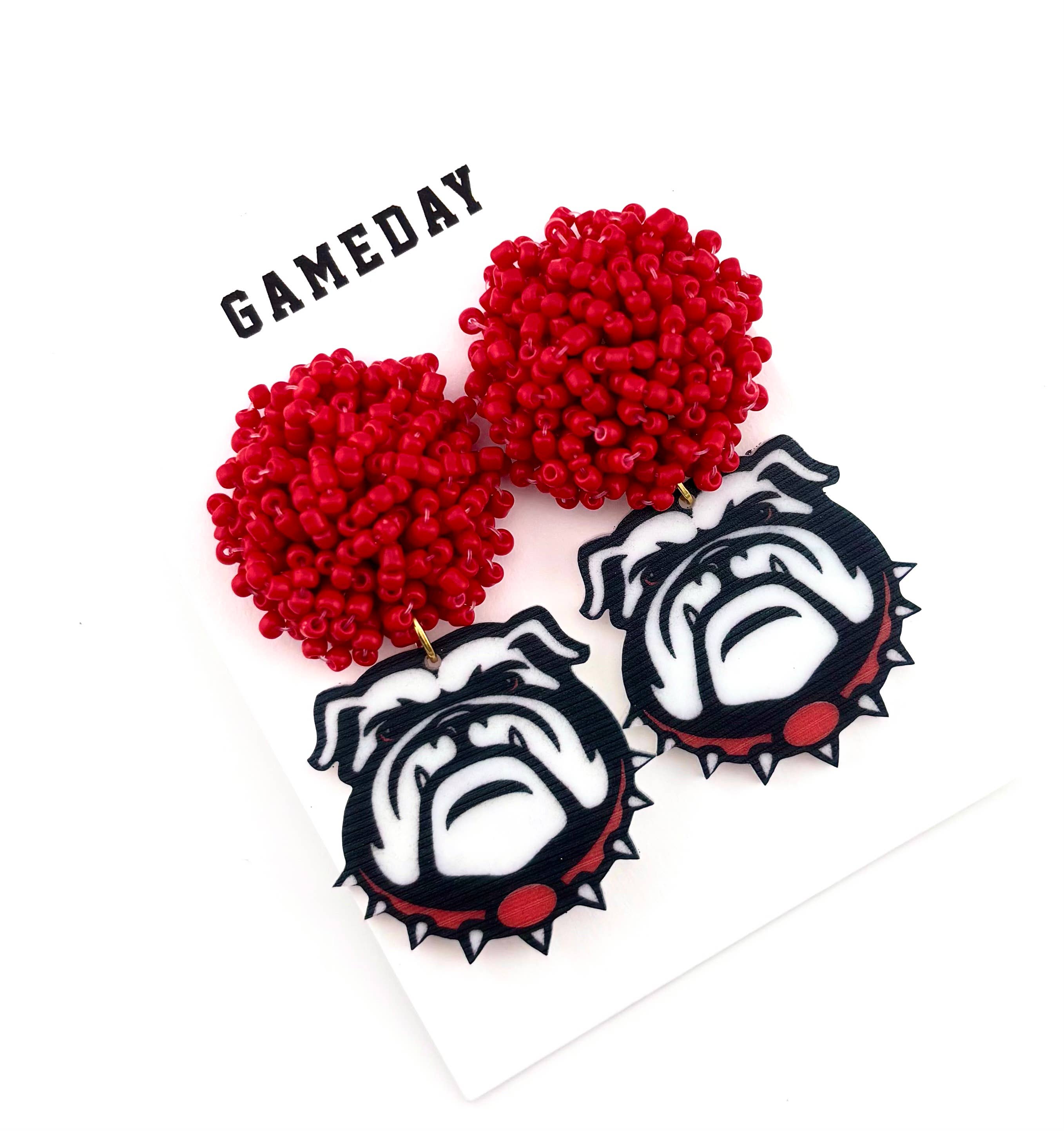 Red Bulldog Earrings