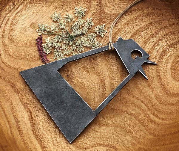Big Chicken Rustic Steel Ornament