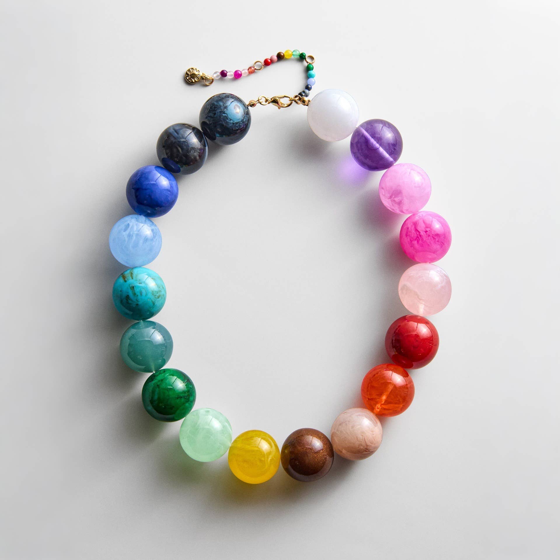 Rainbow Oversized Beaded Statement Necklack