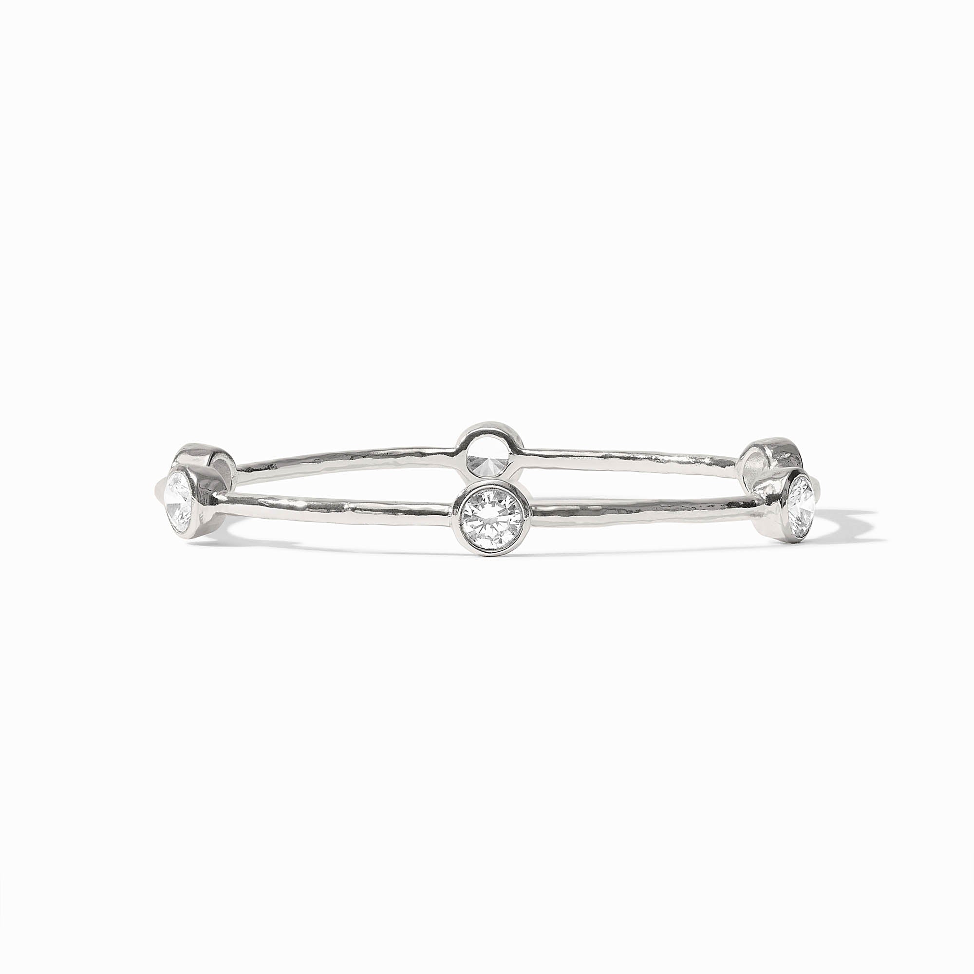 Silver Cubic Zirconia Milano Bangle Small