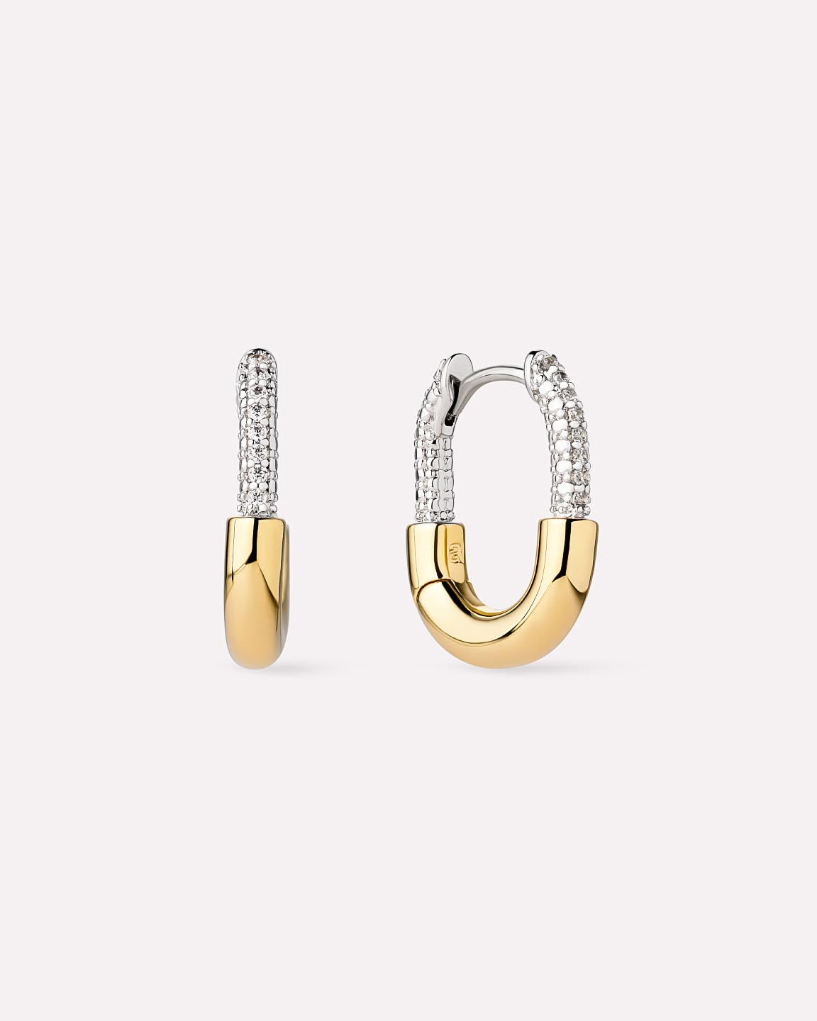 Brynley Two Tone Mini Micropave Hoop Earrings