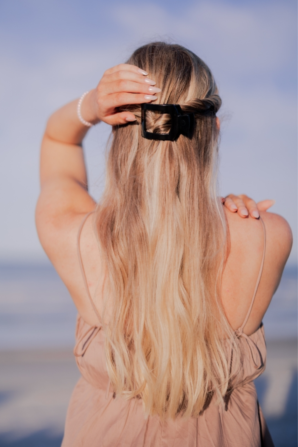 Teleties Square Flat Hair Clip Small - Jet Black 