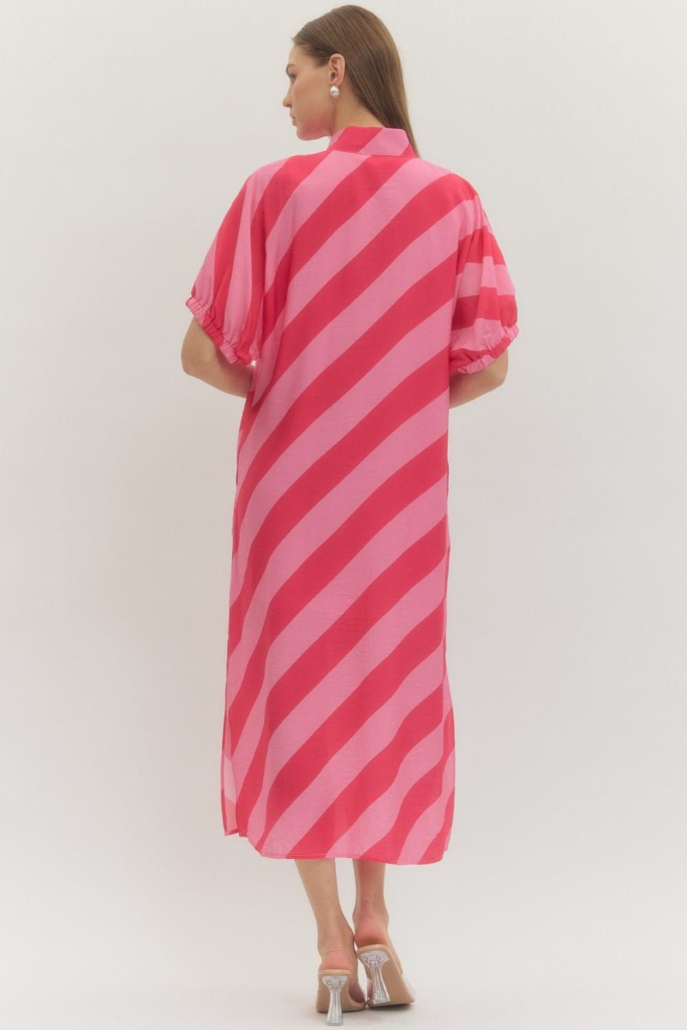 Diagonal Stripe Midi Dress