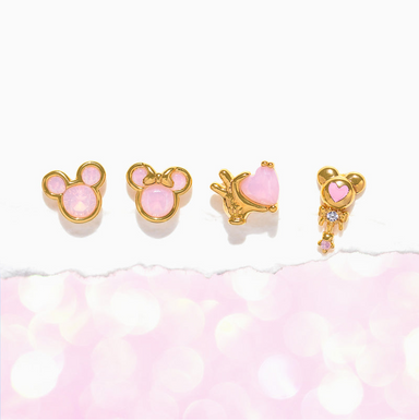 Disney Pink Dream Earring Set - Gold