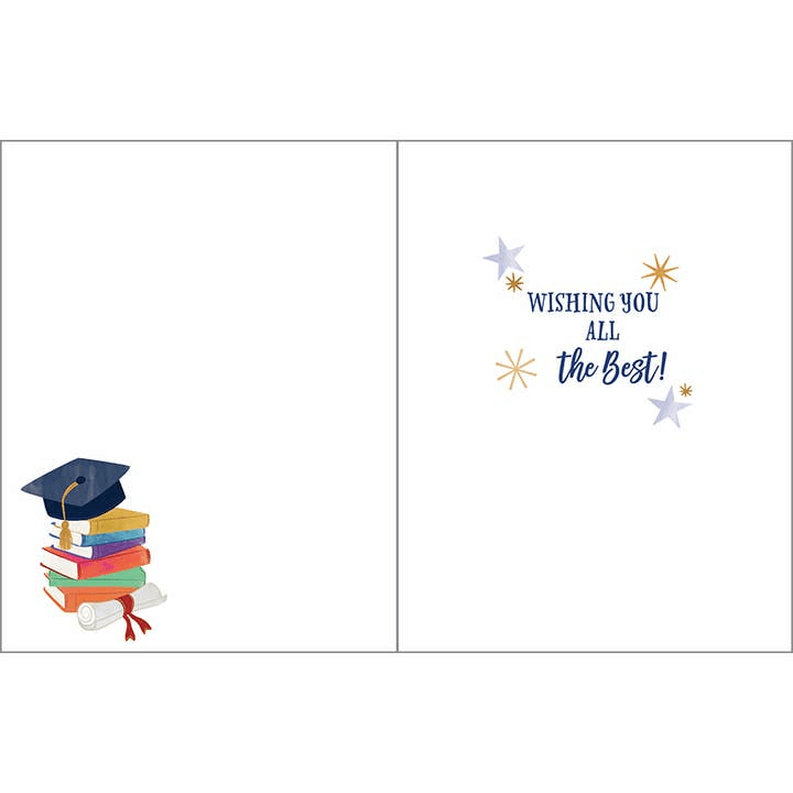 Graduation Greeting Card - Book Stack