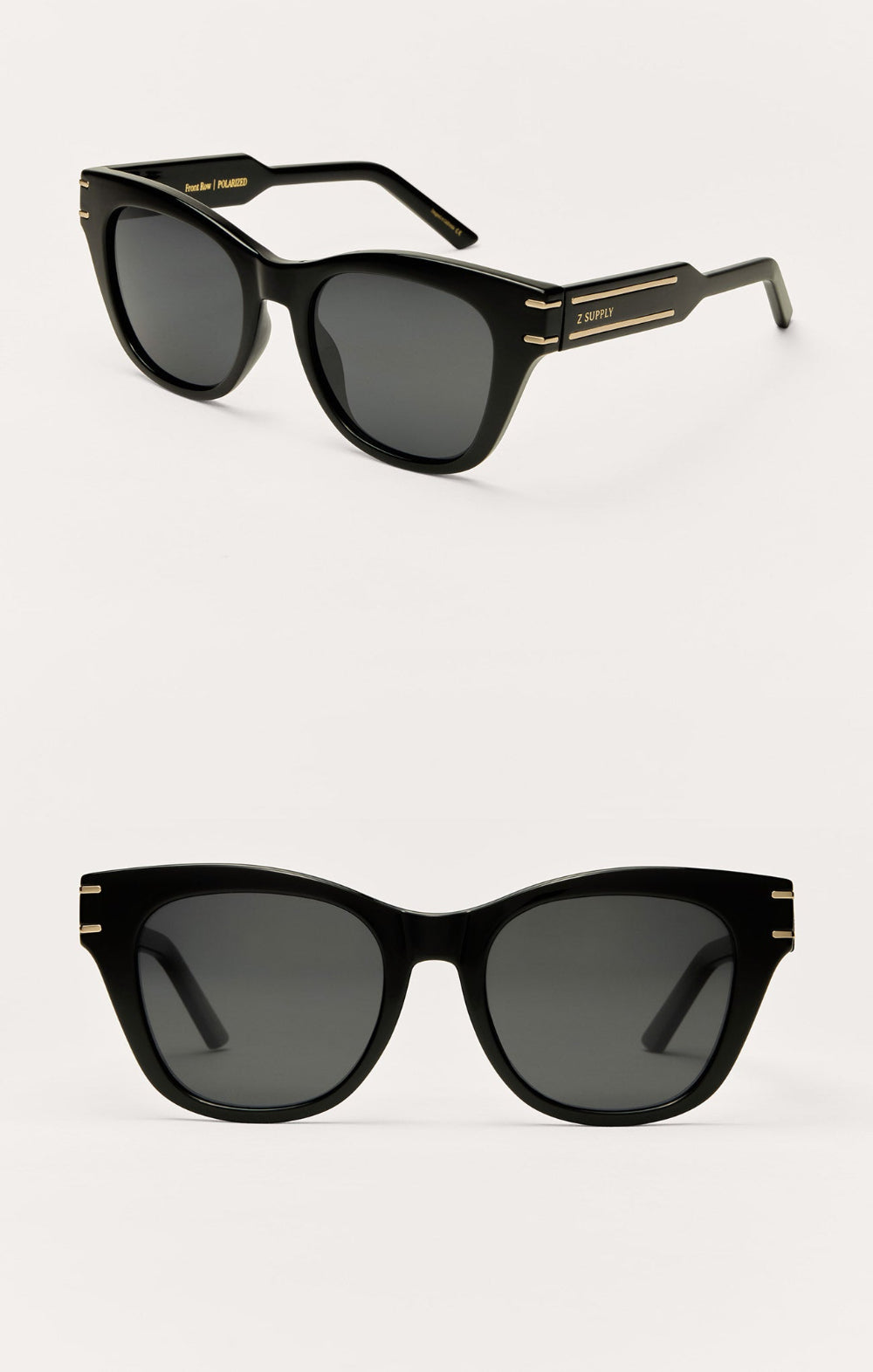Sunglasses Front Row - Polished Black-Grey Polarized